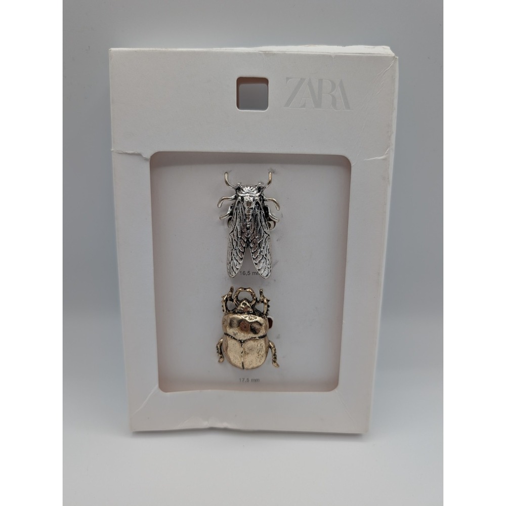 ZARA Pack Of 2 Maxi Insects Rings Silver 2025 NEW